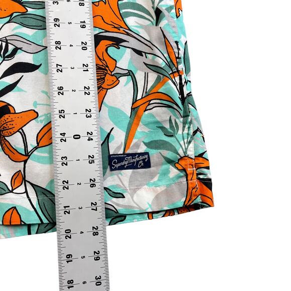Superdry Men's Polo Shirt Size S Hawaiian Orange Vintage Button Up - Picture 6 of 12